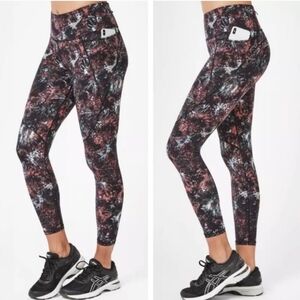 Sweaty Betty Leggings Pixelated Floral Print Full Length Power Leggings Small